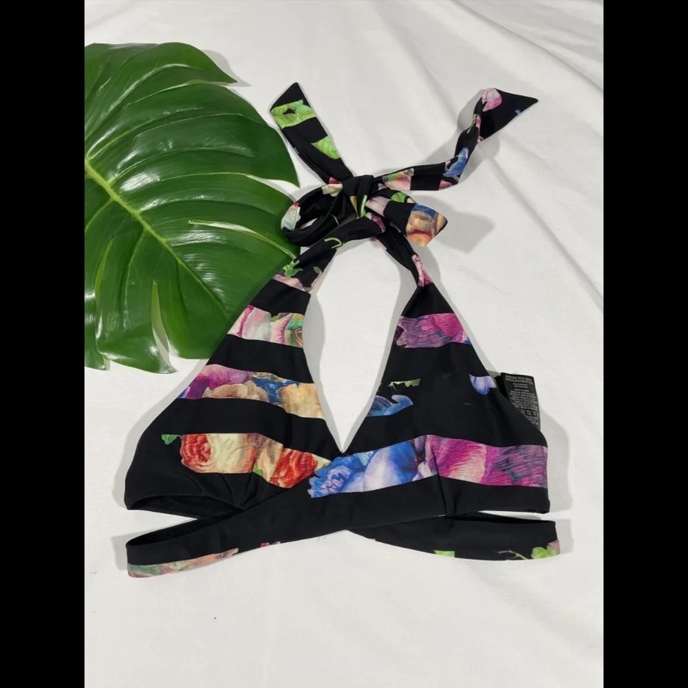 NEW Ted Baker London [ 0 TB ] Tapestry‎ Striped Faux Wrap Bikini Top